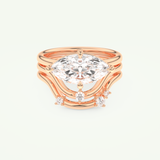2.24 CT East West Marquise Cut Solitaire Lab Grown Diamond Bridal Set 7