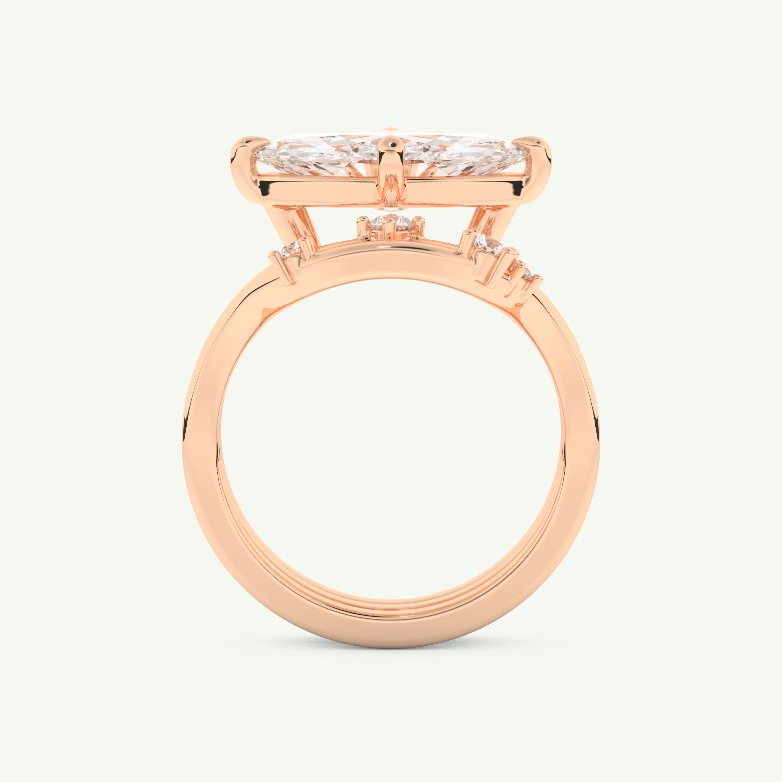2.24 CT East West Marquise Cut Solitaire Lab Grown Diamond Bridal Set 11