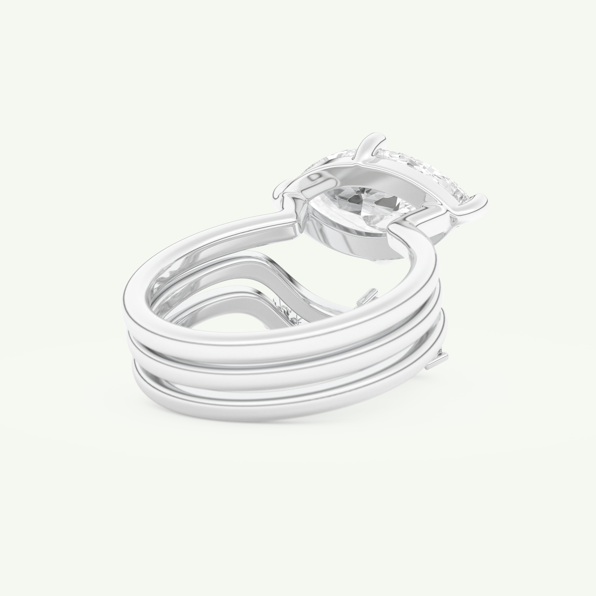 2.24 CT East West Marquise Cut Solitaire Lab Grown Diamond Bridal Set 15