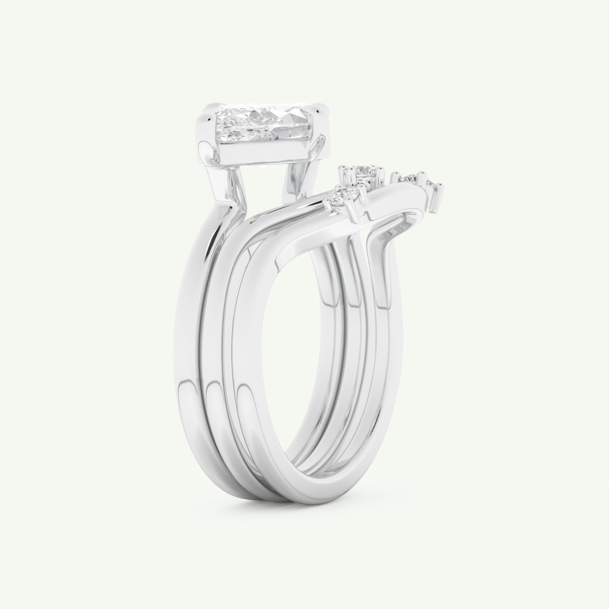 2.24 CT East West Marquise Cut Solitaire Lab Grown Diamond Bridal Set 16