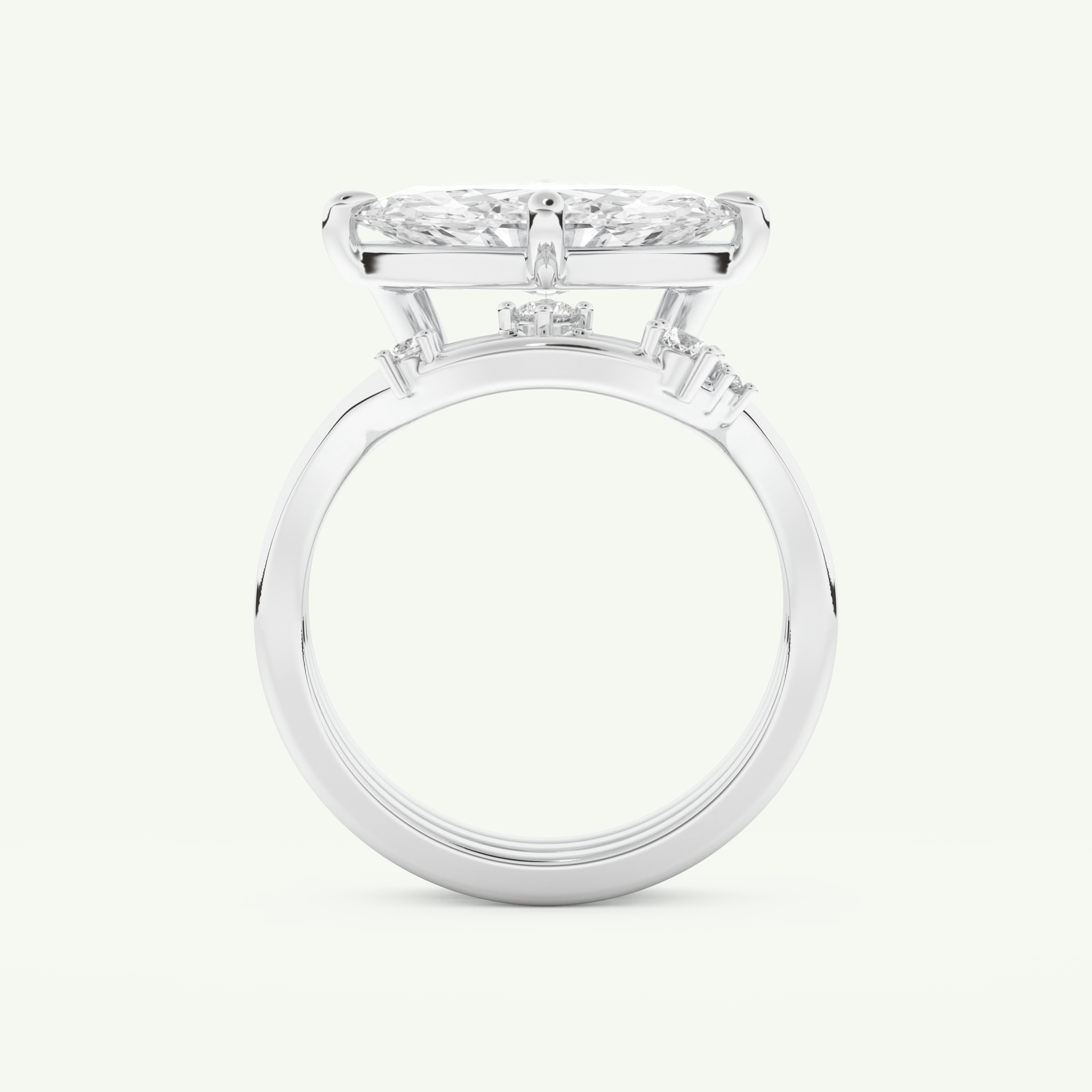 2.24 CT East West Marquise Cut Solitaire Lab Grown Diamond Bridal Set 17