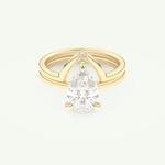 1.99 CT Pear Cut Solitaire Lab Grown Diamond Bridal Set 1