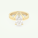 1.99 CT Pear Cut Solitaire Lab Grown Diamond Bridal Set 1