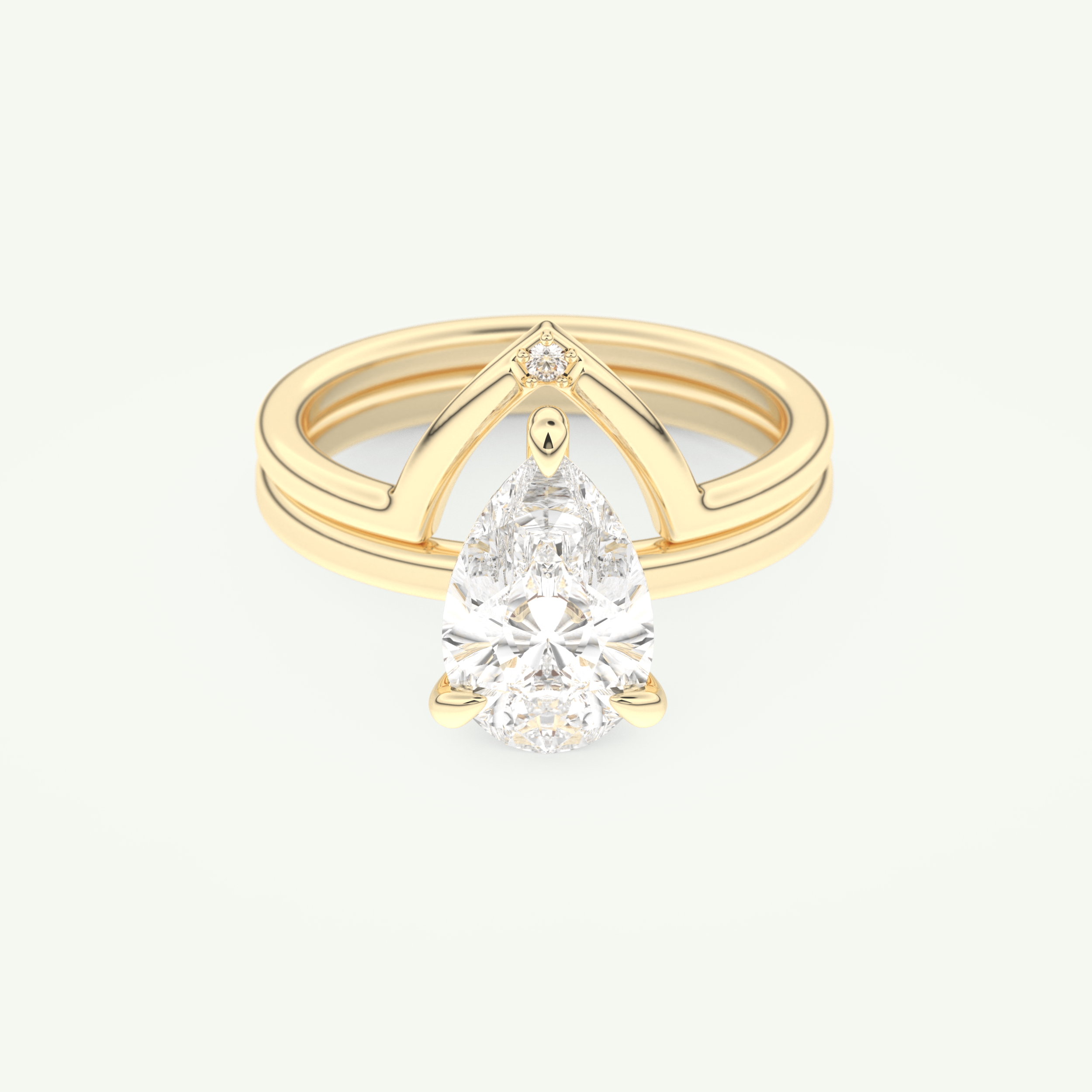 1.99 CT Pear Cut Solitaire Lab Grown Diamond Bridal Set 1