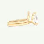 1.99 CT Pear Cut Solitaire Lab Grown Diamond Bridal Set 2