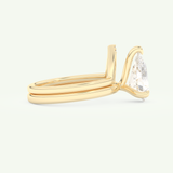 1.99 CT Pear Cut Solitaire Lab Grown Diamond Bridal Set 2