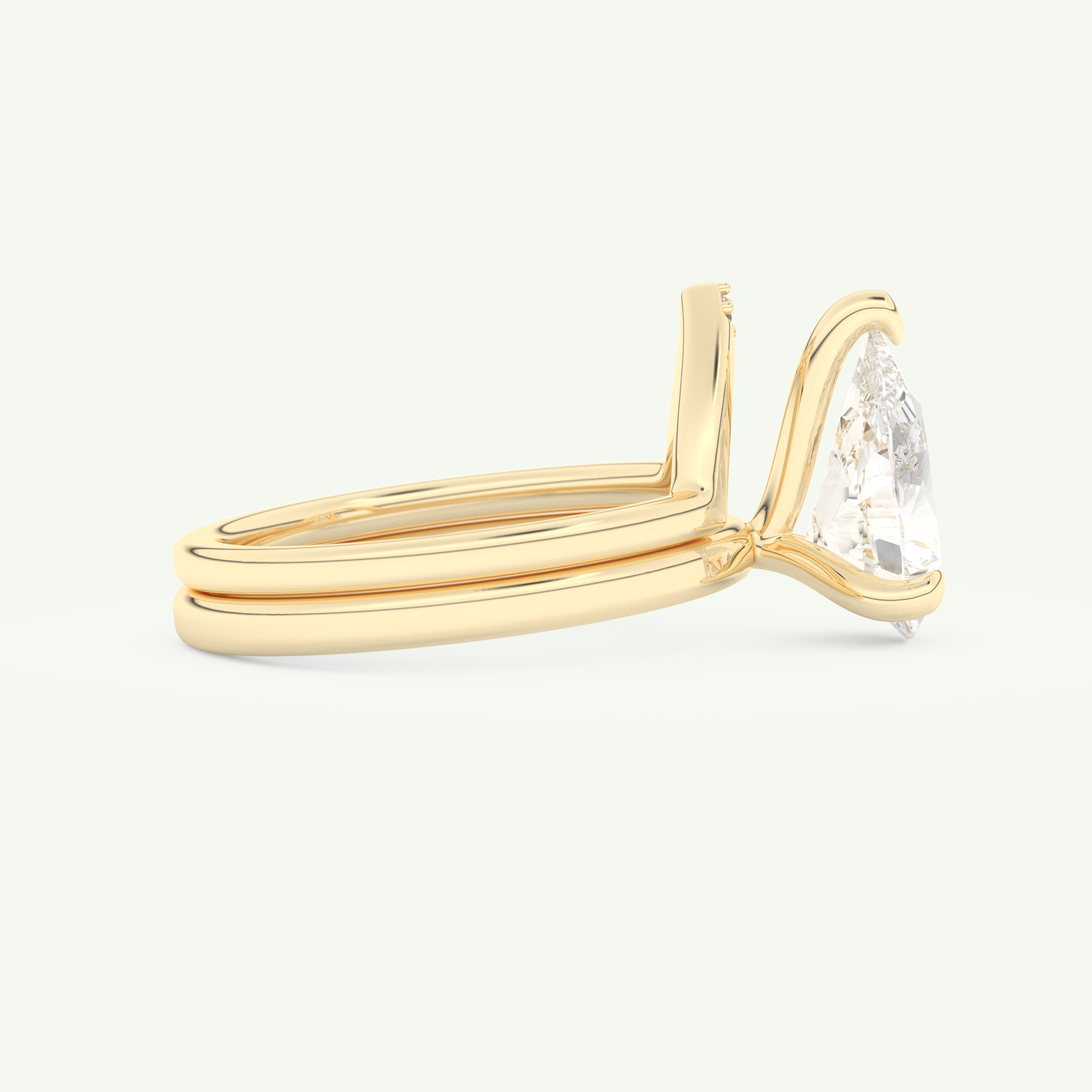 1.99 CT Pear Cut Solitaire Lab Grown Diamond Bridal Set 2