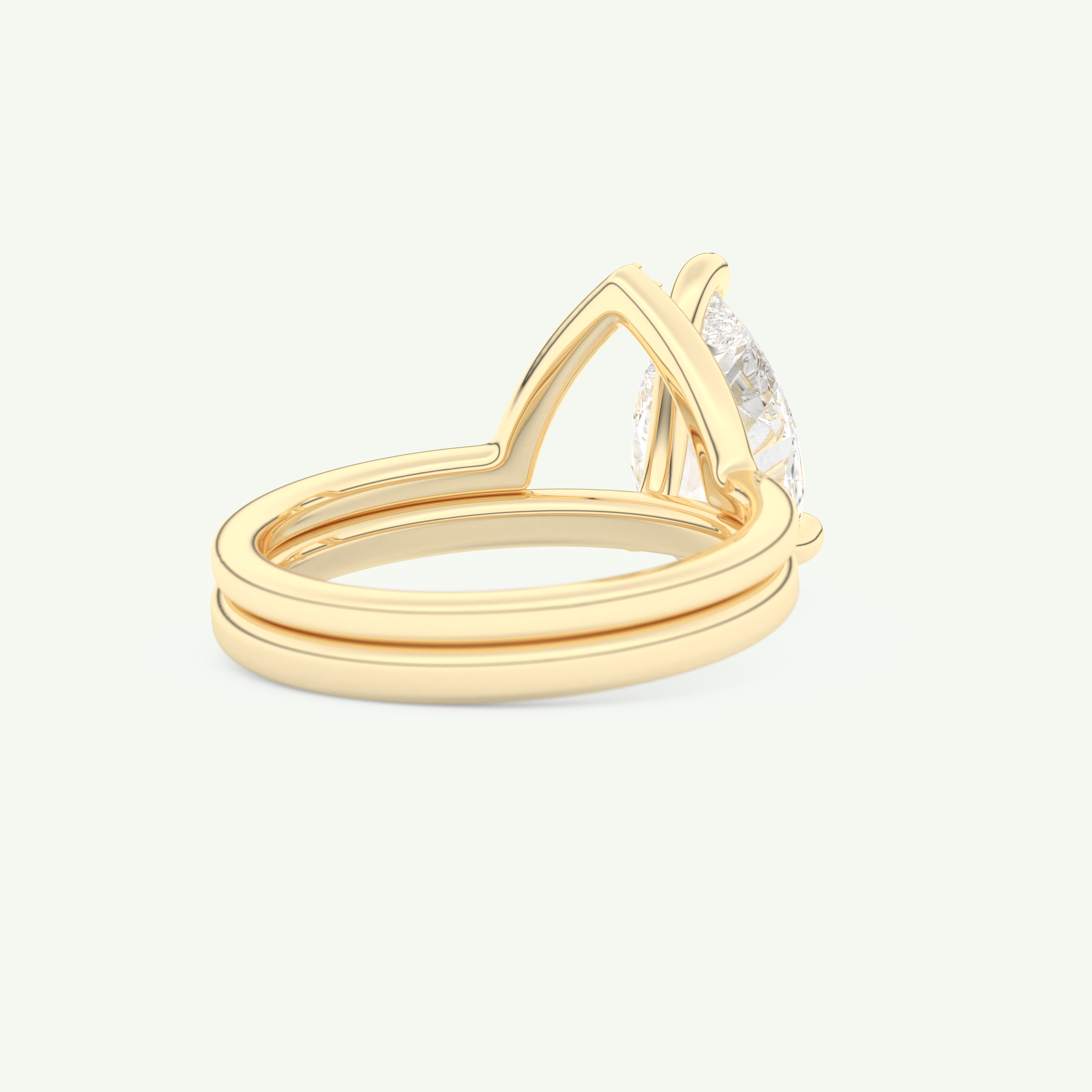 1.99 CT Pear Cut Solitaire Lab Grown Diamond Bridal Set 3