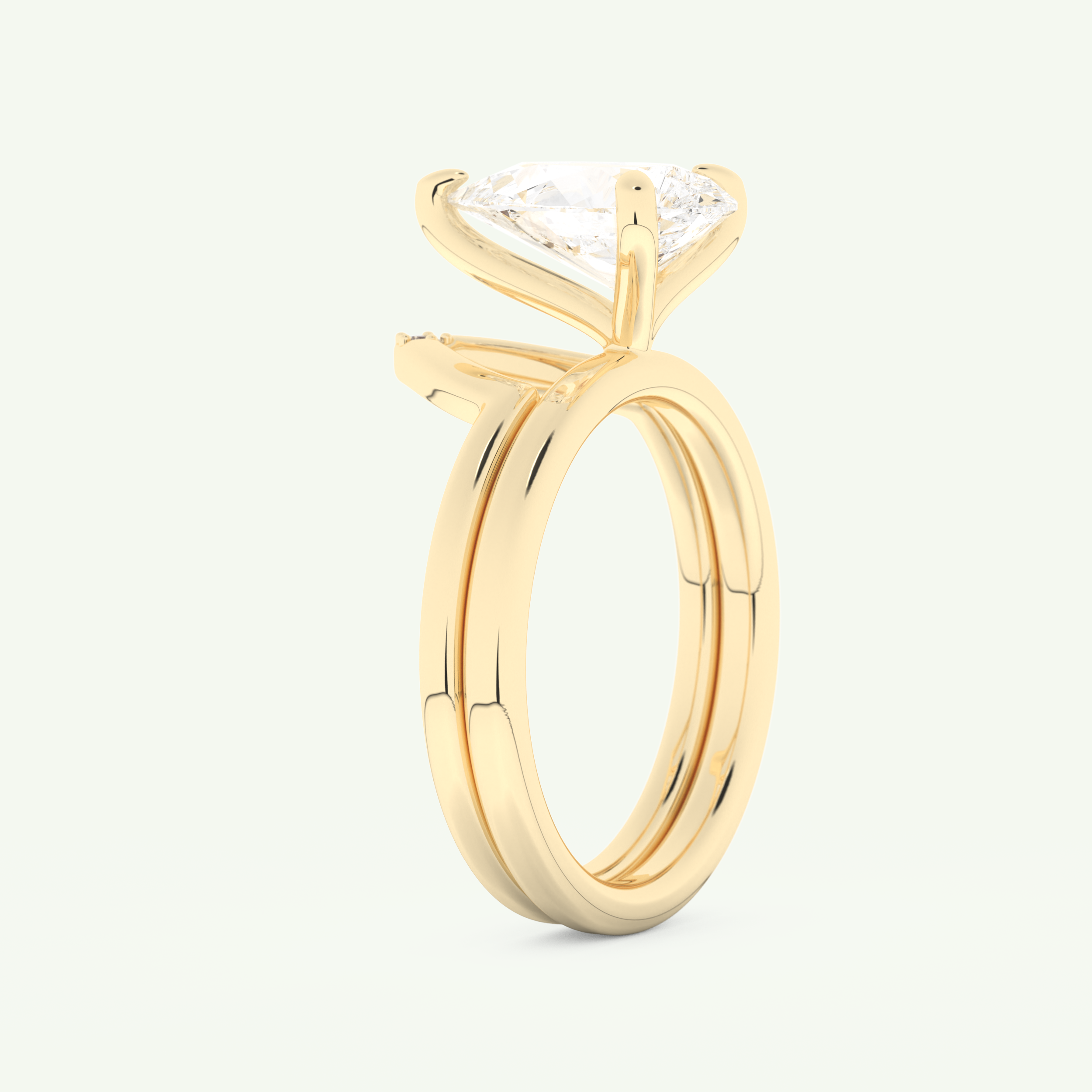 1.99 CT Pear Cut Solitaire Lab Grown Diamond Bridal Set 4