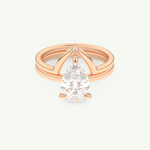 1.99 CT Pear Cut Solitaire Lab Grown Diamond Bridal Set 7