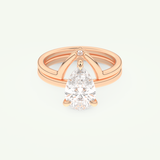 1.99 CT Pear Cut Solitaire Lab Grown Diamond Bridal Set 7