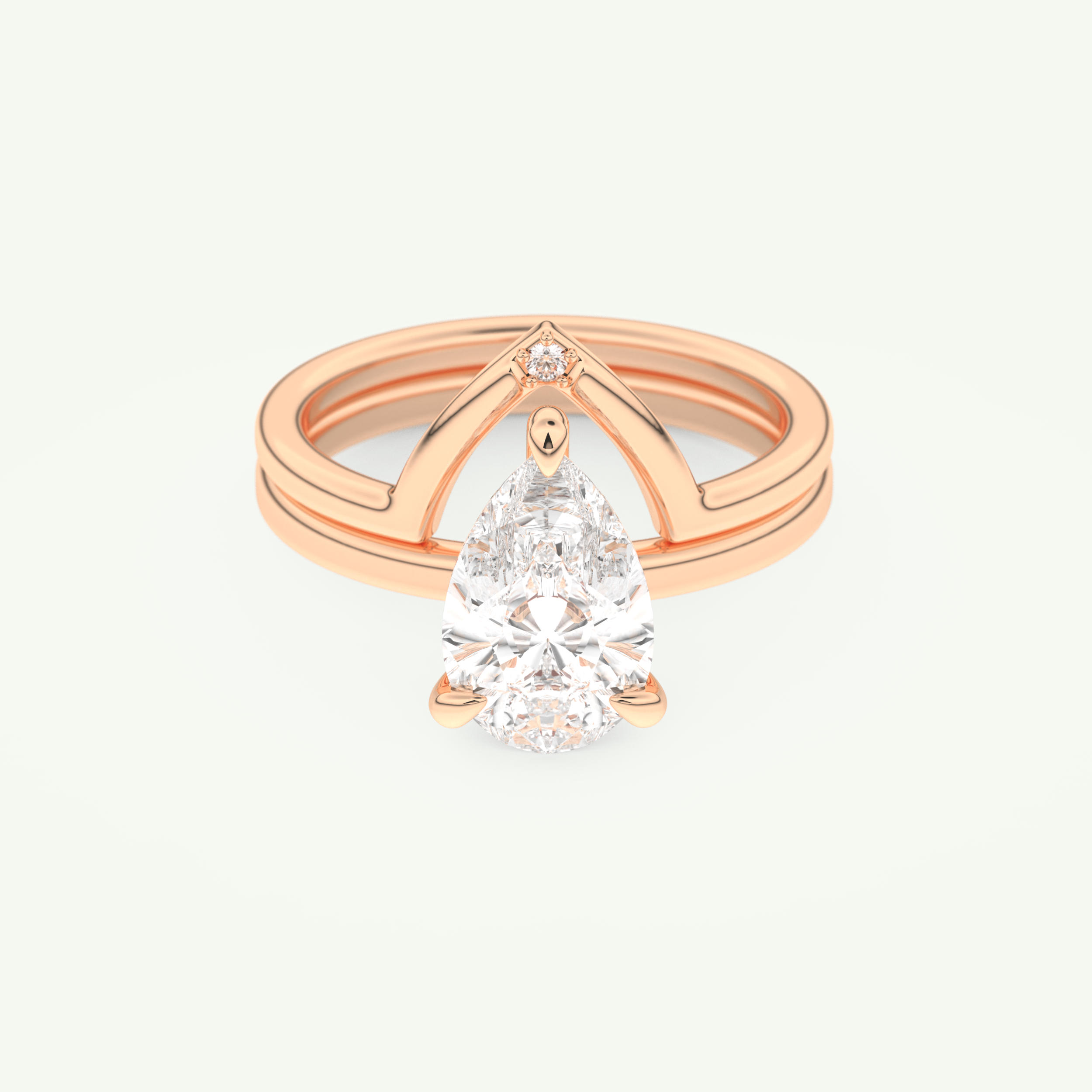 1.99 CT Pear Cut Solitaire Lab Grown Diamond Bridal Set 7