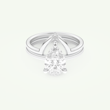 1.99 CT Pear Cut Solitaire Lab Grown Diamond Bridal Set 13