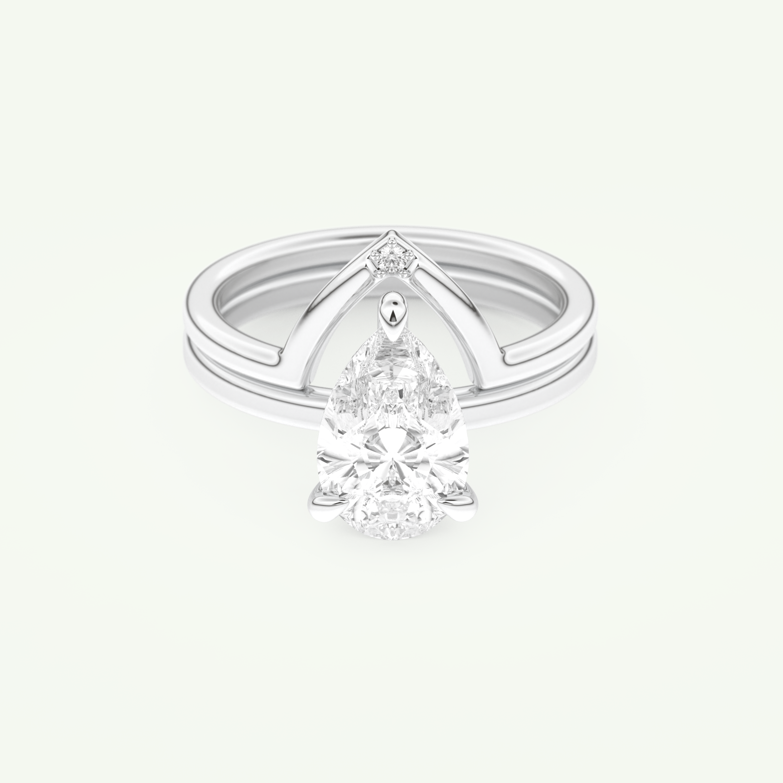 1.99 CT Pear Cut Solitaire Lab Grown Diamond Bridal Set 13