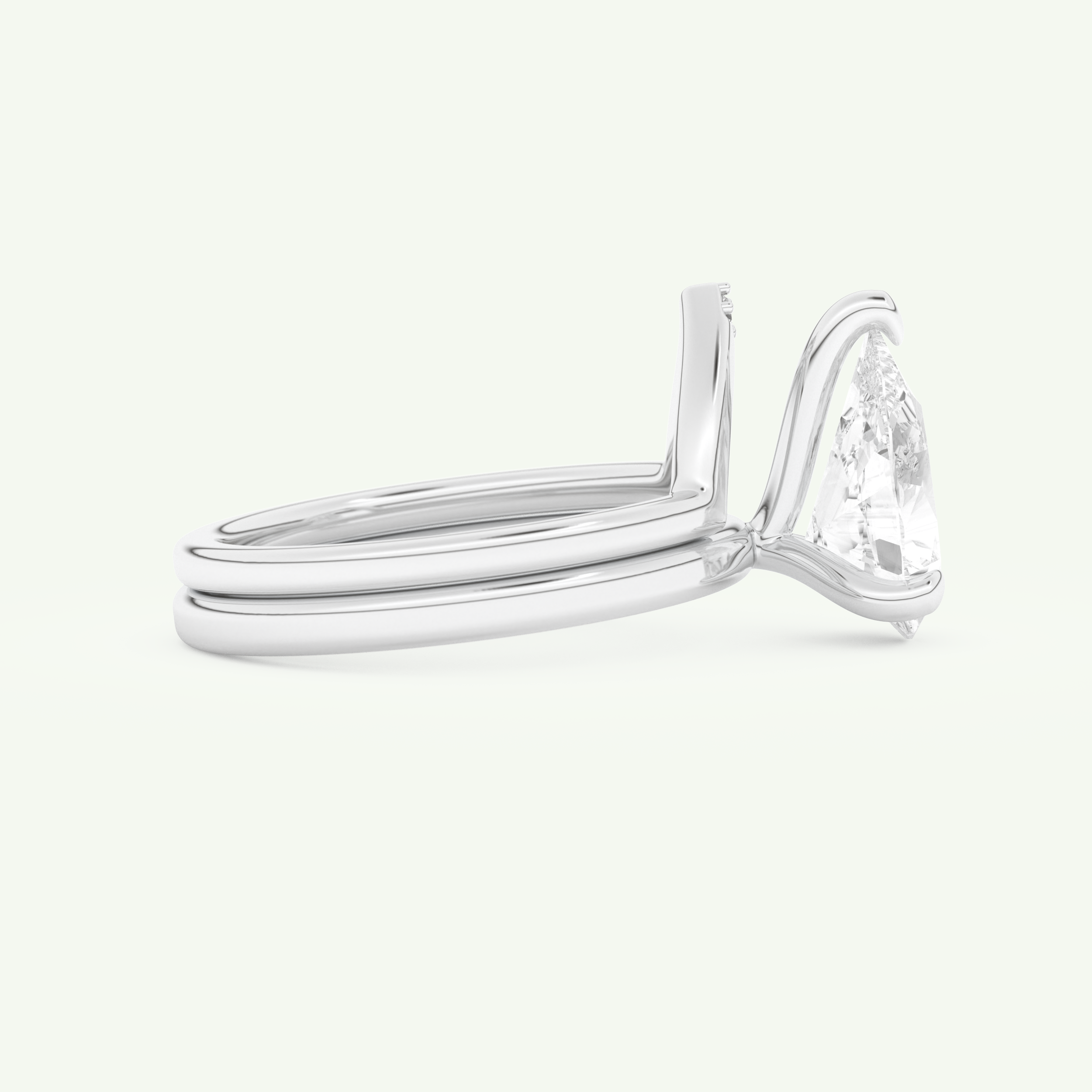 1.99 CT Pear Cut Solitaire Lab Grown Diamond Bridal Set 14