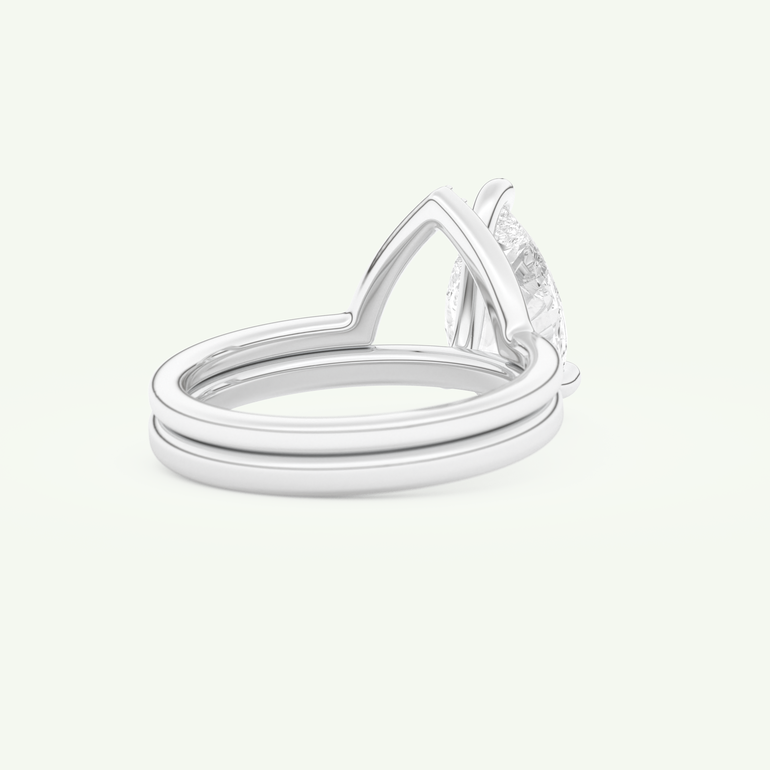 1.99 CT Pear Cut Solitaire Lab Grown Diamond Bridal Set 15