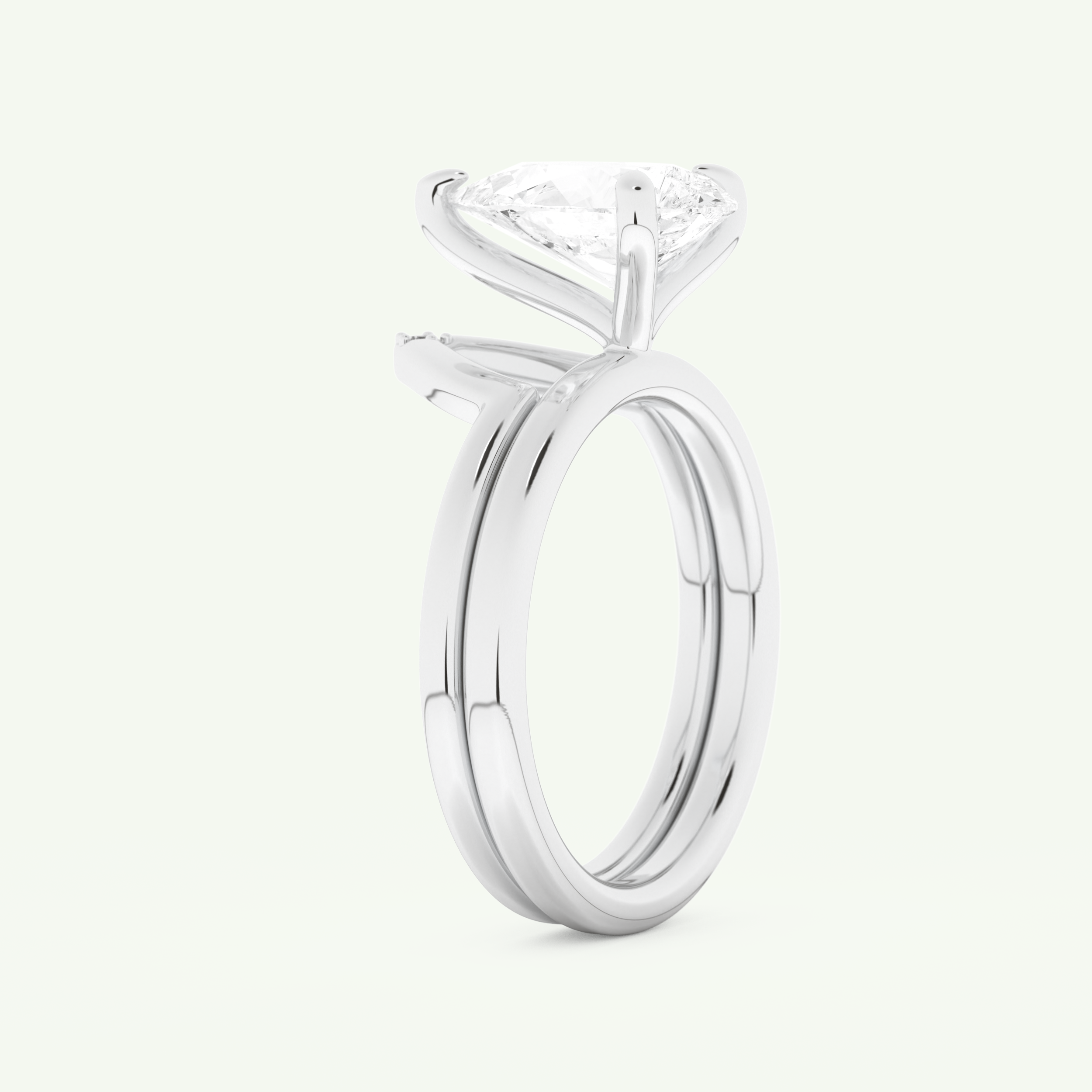 1.99 CT Pear Cut Solitaire Lab Grown Diamond Bridal Set 16