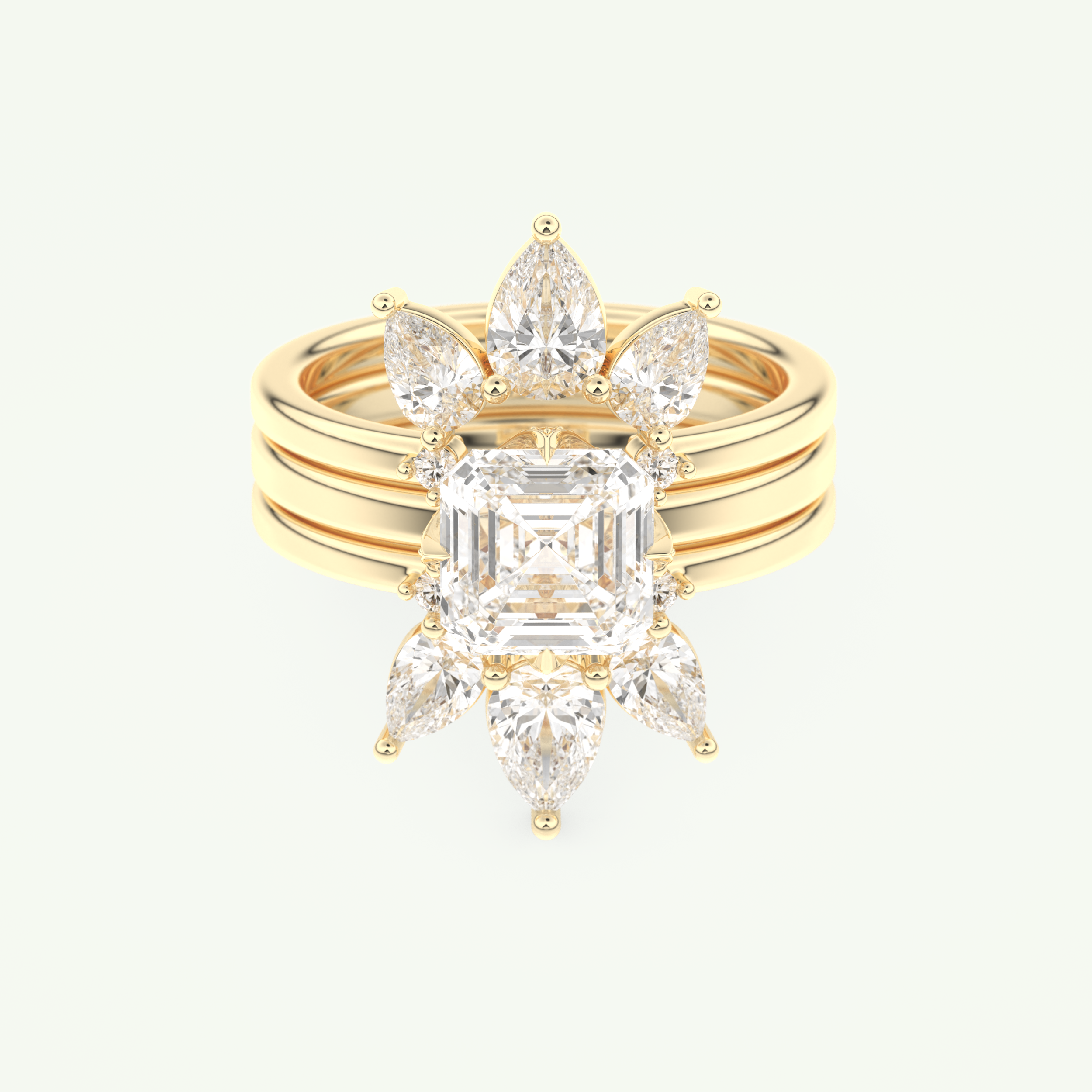1.78 CT Emerald Cut Solitaire Lab Grown Diamond Bridal Set 1