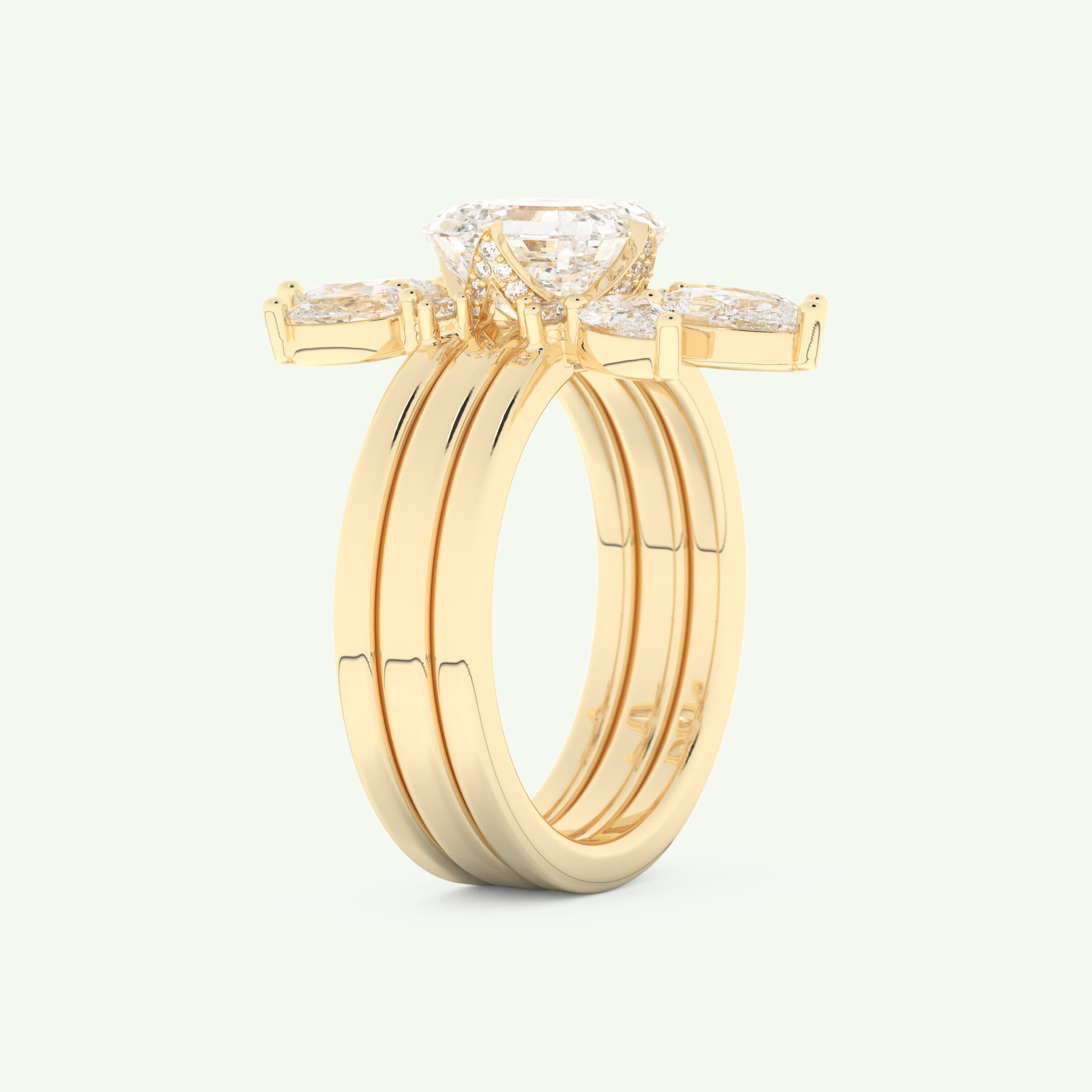1.78 CT Emerald Cut Solitaire Lab Grown Diamond Bridal Set 4