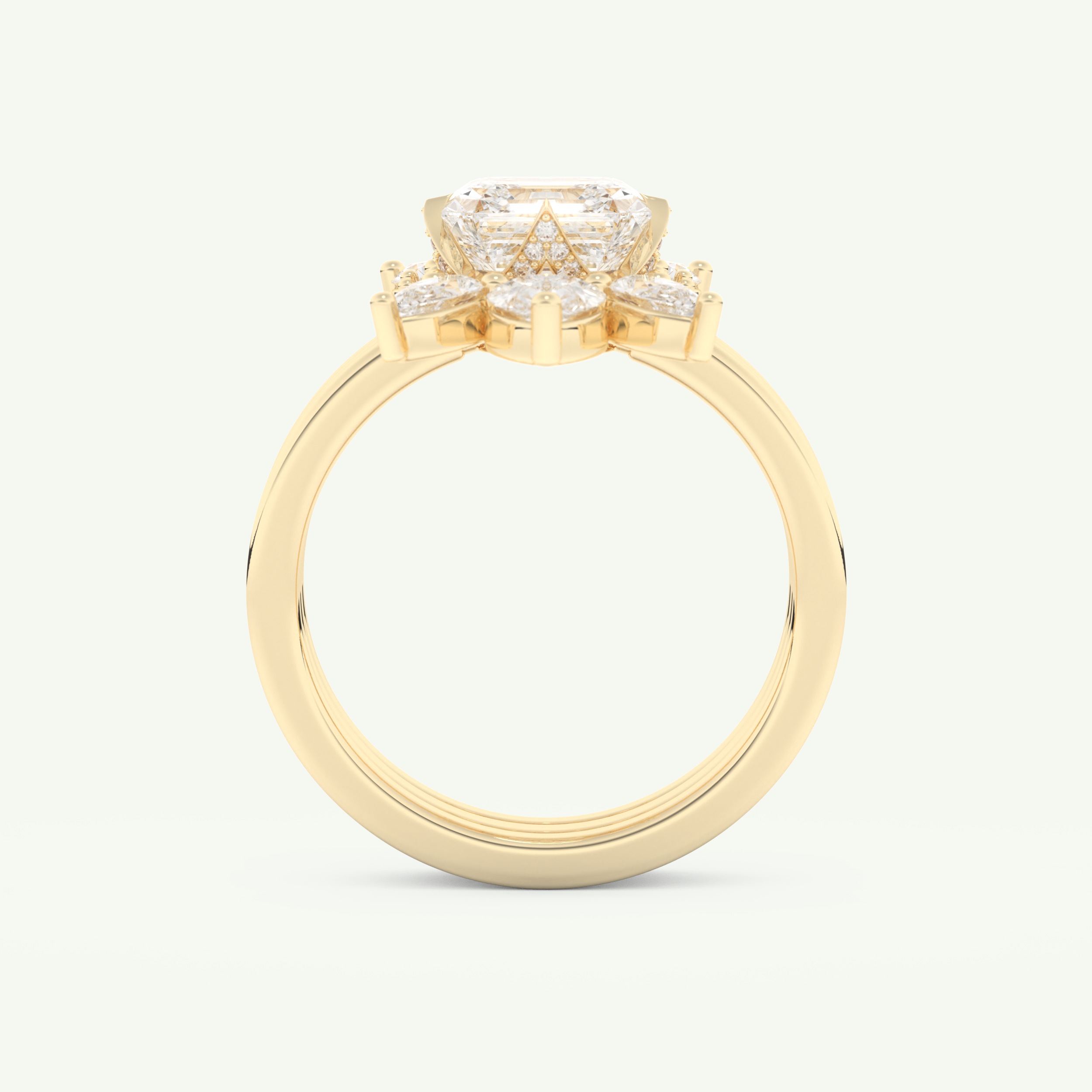 1.78 CT Emerald Cut Solitaire Lab Grown Diamond Bridal Set 5