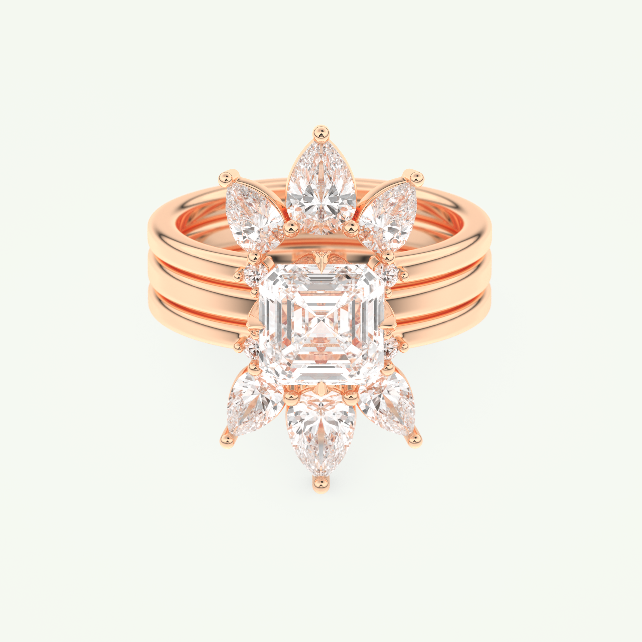 1.78 CT Emerald Cut Solitaire Lab Grown Diamond Bridal Set 7