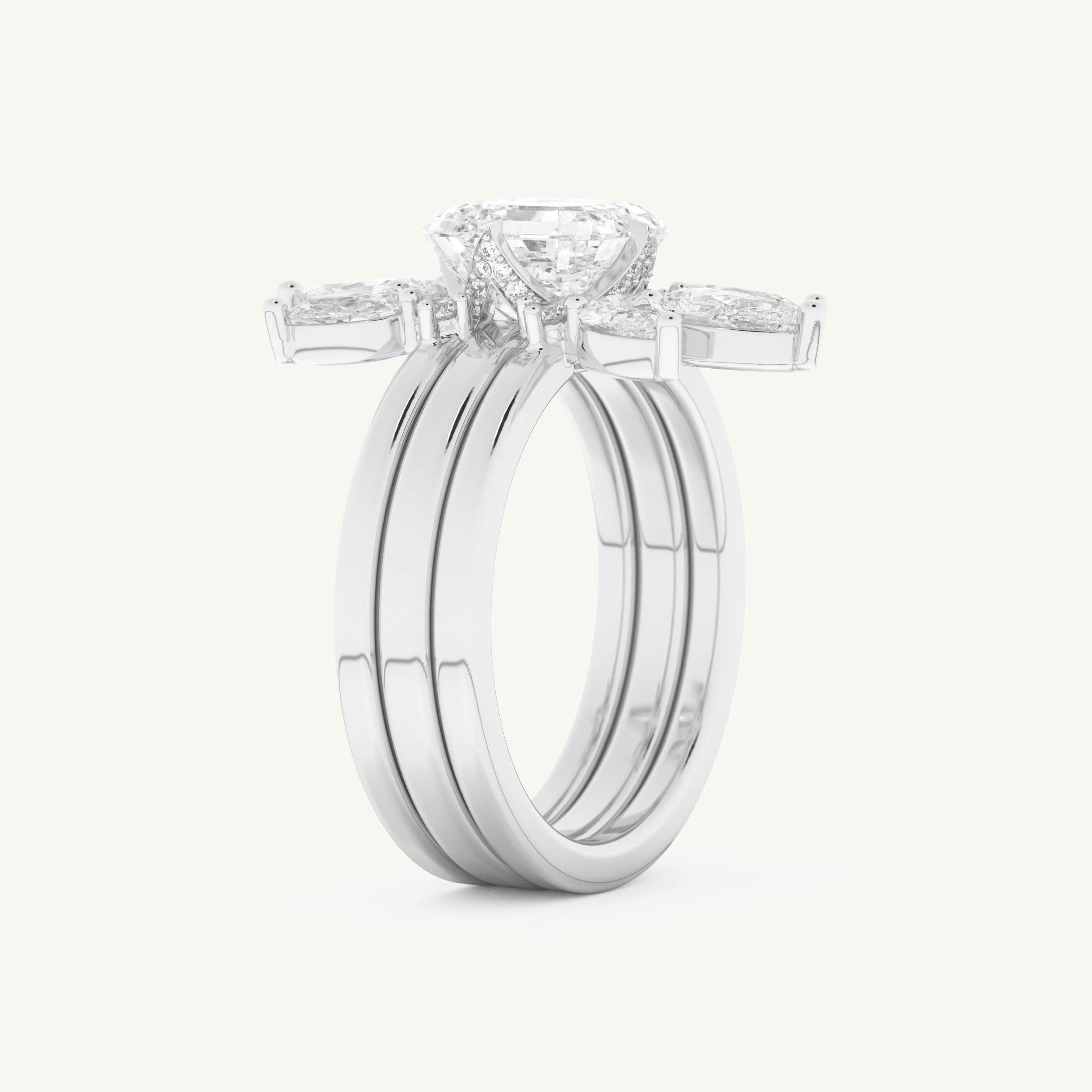 1.78 CT Emerald Cut Solitaire Lab Grown Diamond Bridal Set 16
