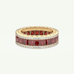 4.52 TCW Princess & Round Shaped January-Garnet Birthstone Wedding Band 1