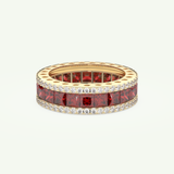 4.52 TCW Princess & Round Shaped January-Garnet Birthstone Wedding Band 1