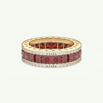 4.52 TCW Princess & Round Shaped January-Garnet Birthstone Wedding Band 2