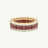 4.52 TCW Princess & Round Shaped January-Garnet Birthstone Wedding Band 2