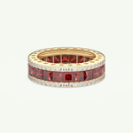 4.52 TCW Princess & Round Shaped January-Garnet Birthstone Wedding Band 3