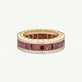 4.52 TCW Princess & Round Shaped January-Garnet Birthstone Wedding Band 3