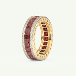 4.52 TCW Princess & Round Shaped January-Garnet Birthstone Wedding Band 4