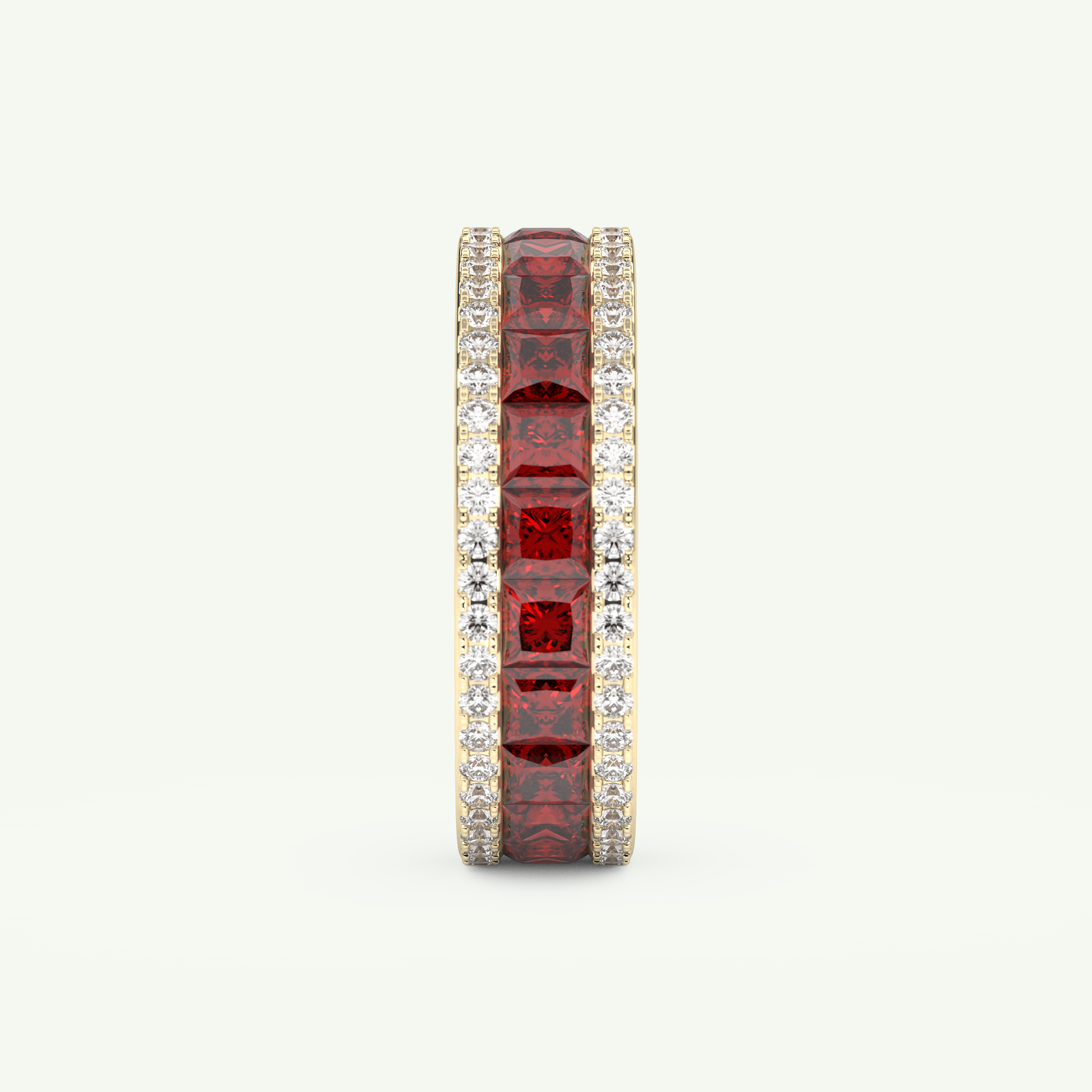 4.52 TCW Princess & Round Shaped January-Garnet Birthstone Wedding Band 6