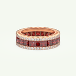 4.52 TCW Princess & Round Shaped January-Garnet Birthstone Wedding Band 7