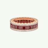 4.52 TCW Princess & Round Shaped January-Garnet Birthstone Wedding Band 7