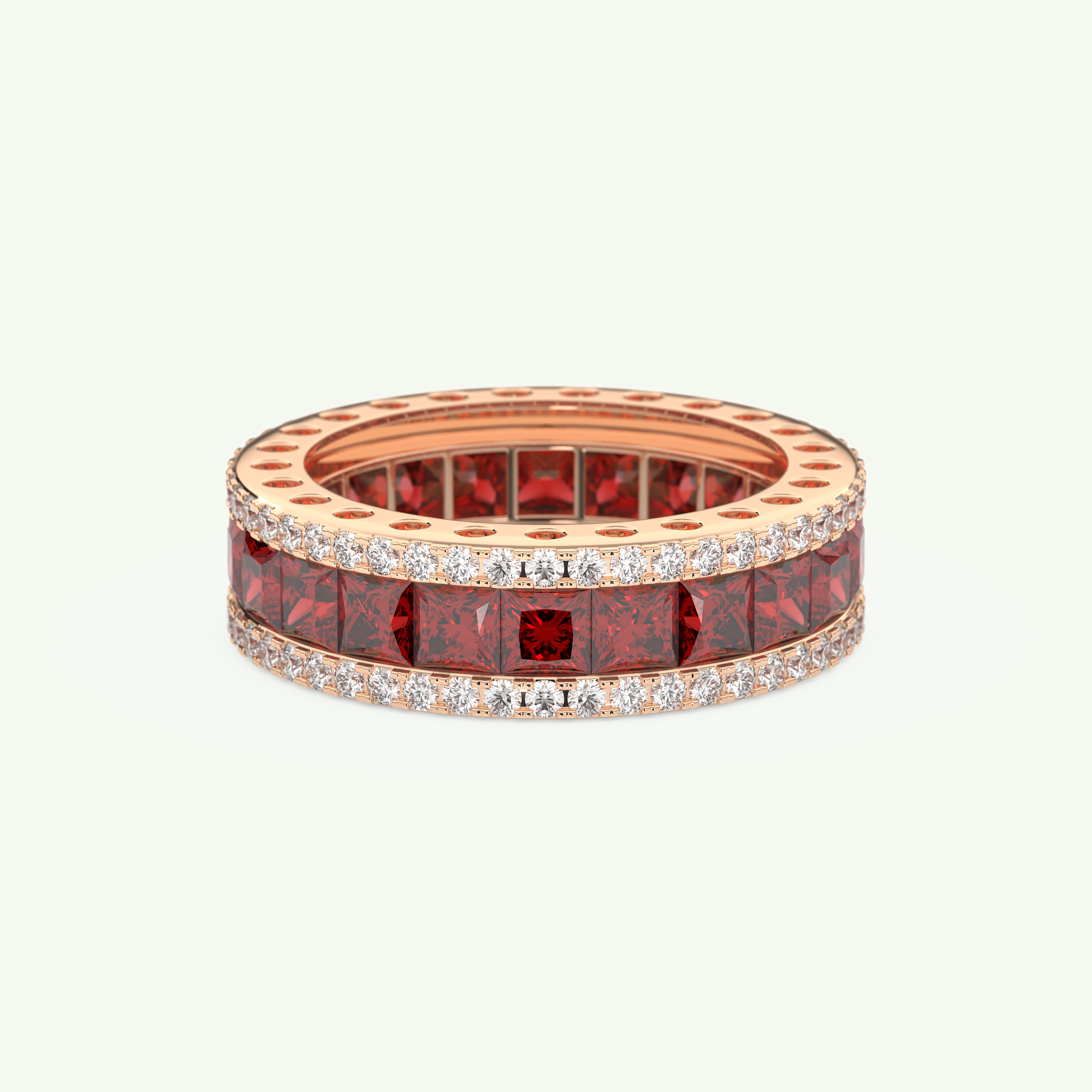 4.52 TCW Princess & Round Shaped January-Garnet Birthstone Wedding Band 7