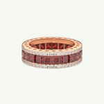4.52 TCW Princess & Round Shaped January-Garnet Birthstone Wedding Band 8