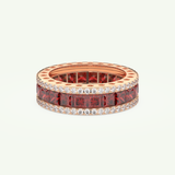 4.52 TCW Princess & Round Shaped January-Garnet Birthstone Wedding Band 8