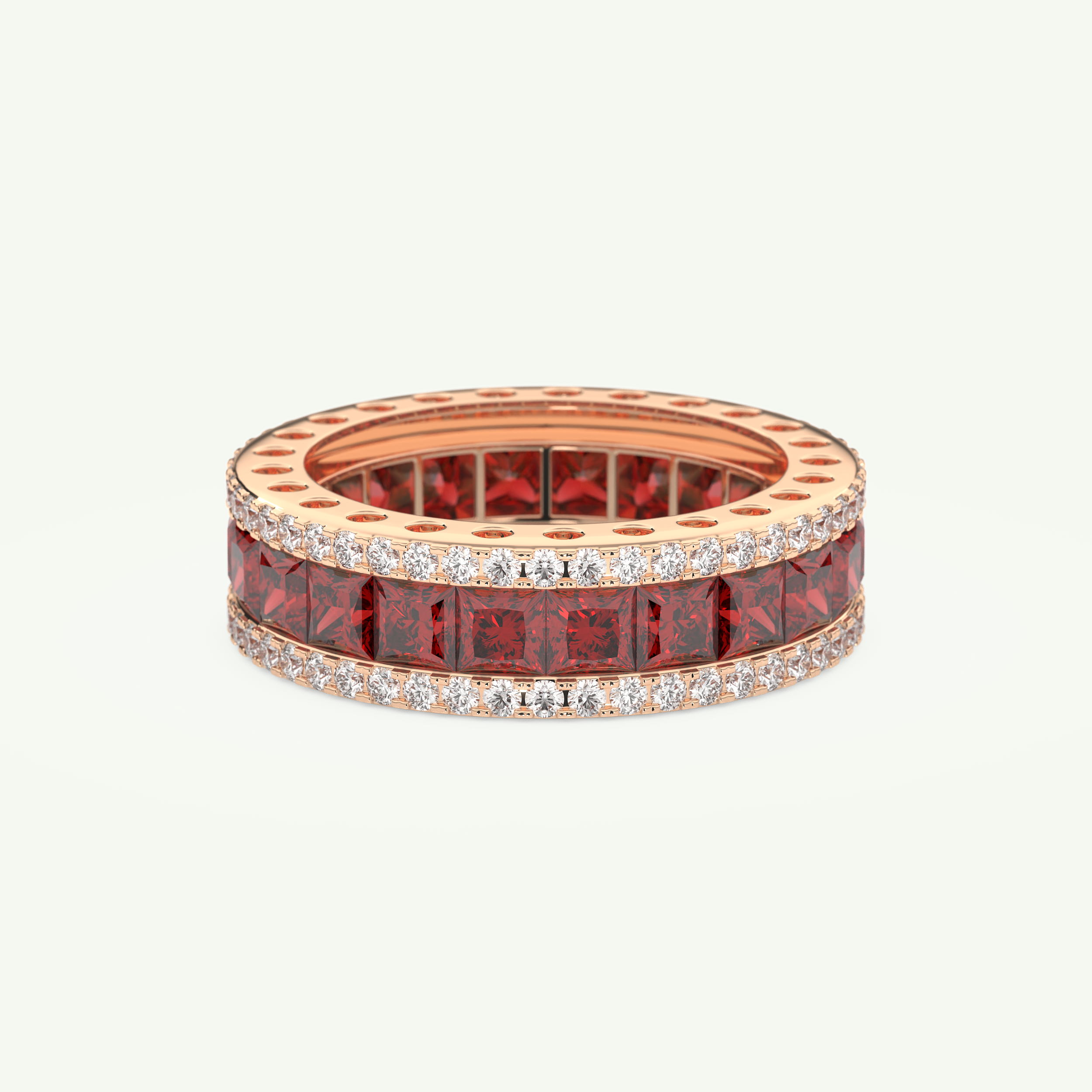 4.52 TCW Princess & Round Shaped January-Garnet Birthstone Wedding Band 8
