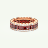 4.52 TCW Princess & Round Shaped January-Garnet Birthstone Wedding Band 9