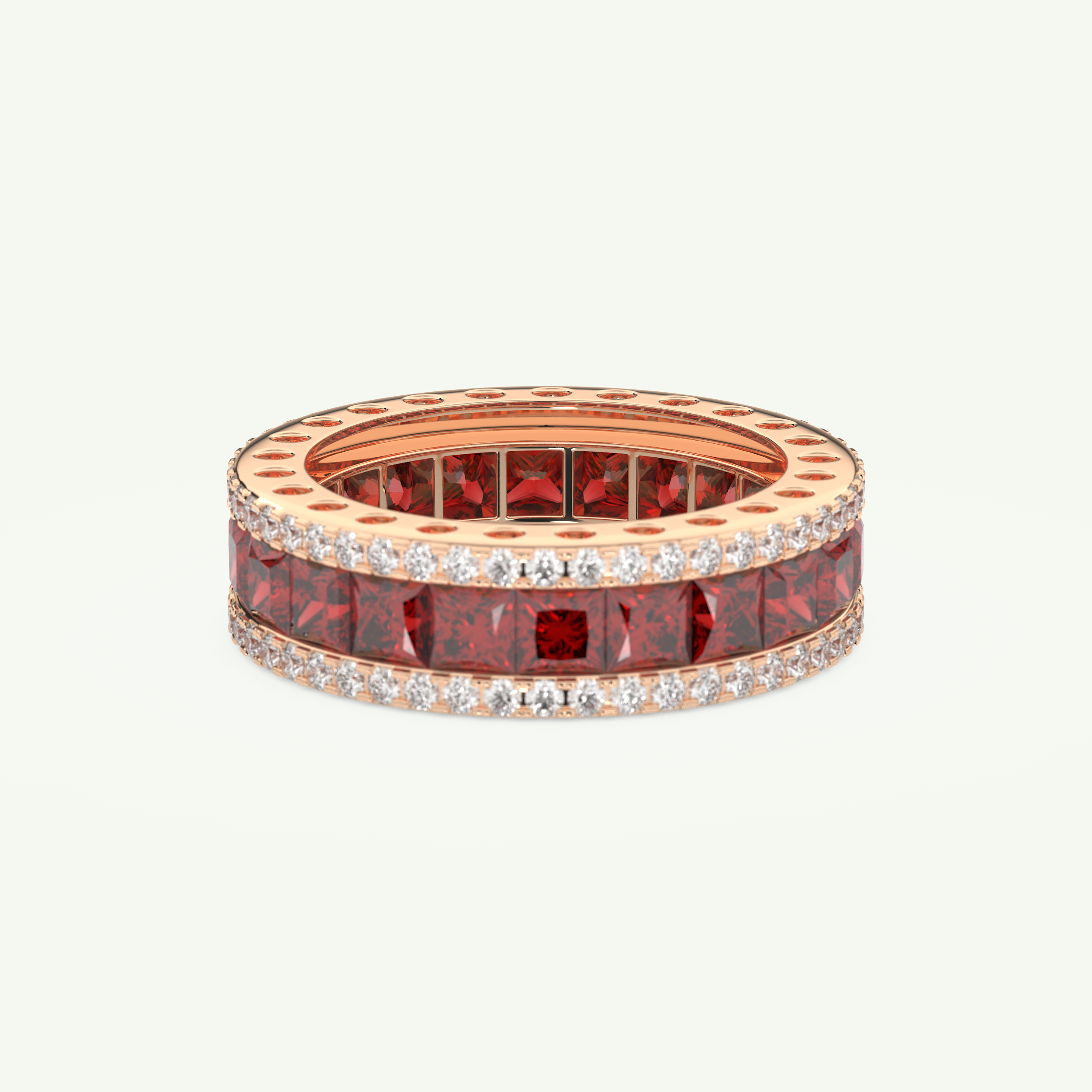 4.52 TCW Princess & Round Shaped January-Garnet Birthstone Wedding Band 9