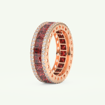4.52 TCW Princess & Round Shaped January-Garnet Birthstone Wedding Band 10