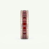 4.52 TCW Princess & Round Shaped January-Garnet Birthstone Wedding Band 12