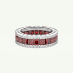 4.52 TCW Princess & Round Shaped January-Garnet Birthstone Wedding Band 13