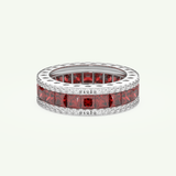 4.52 TCW Princess & Round Shaped January-Garnet Birthstone Wedding Band 13