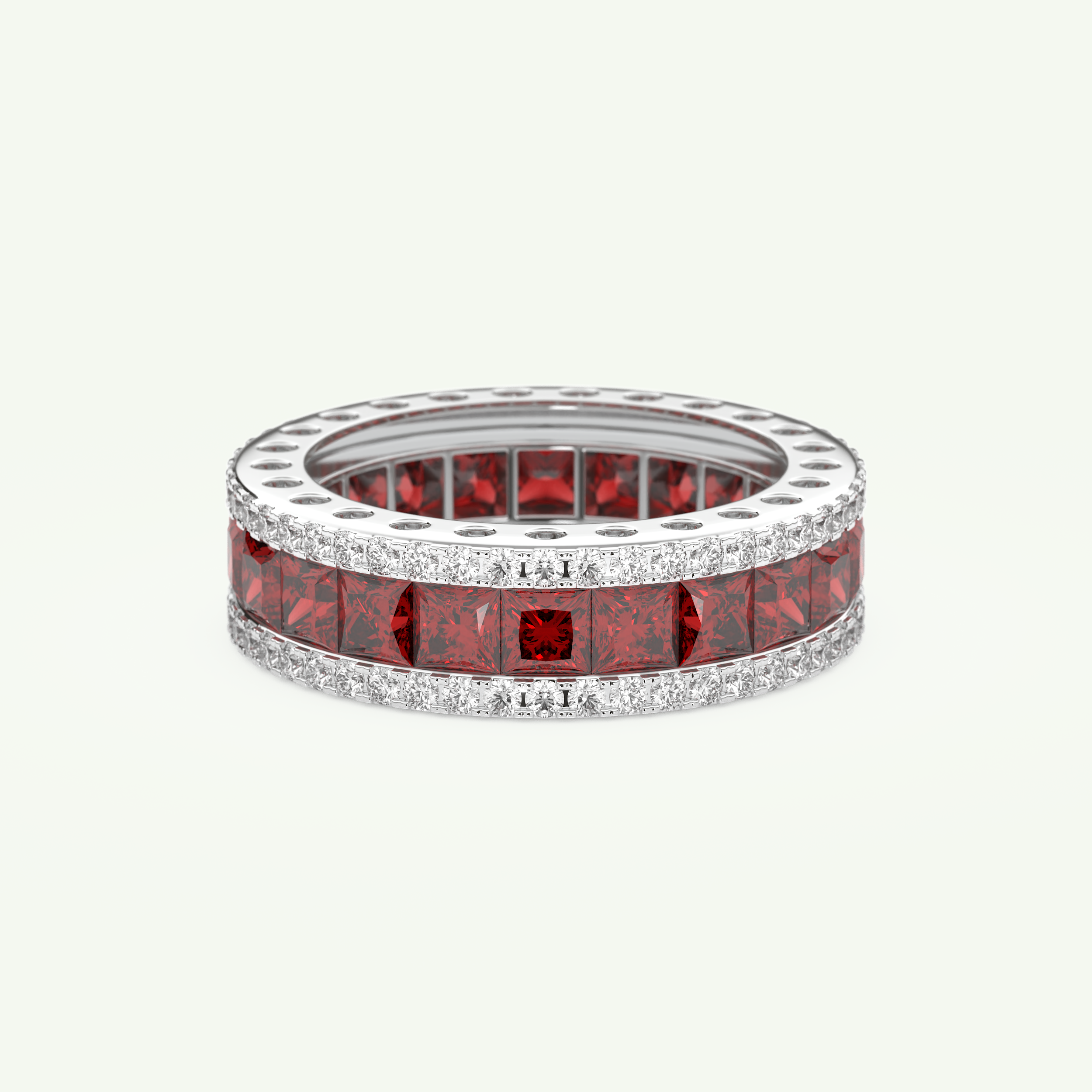 4.52 TCW Princess & Round Shaped January-Garnet Birthstone Wedding Band 13