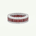 4.52 TCW Princess & Round Shaped January-Garnet Birthstone Wedding Band 14