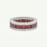 4.52 TCW Princess & Round Shaped January-Garnet Birthstone Wedding Band 14