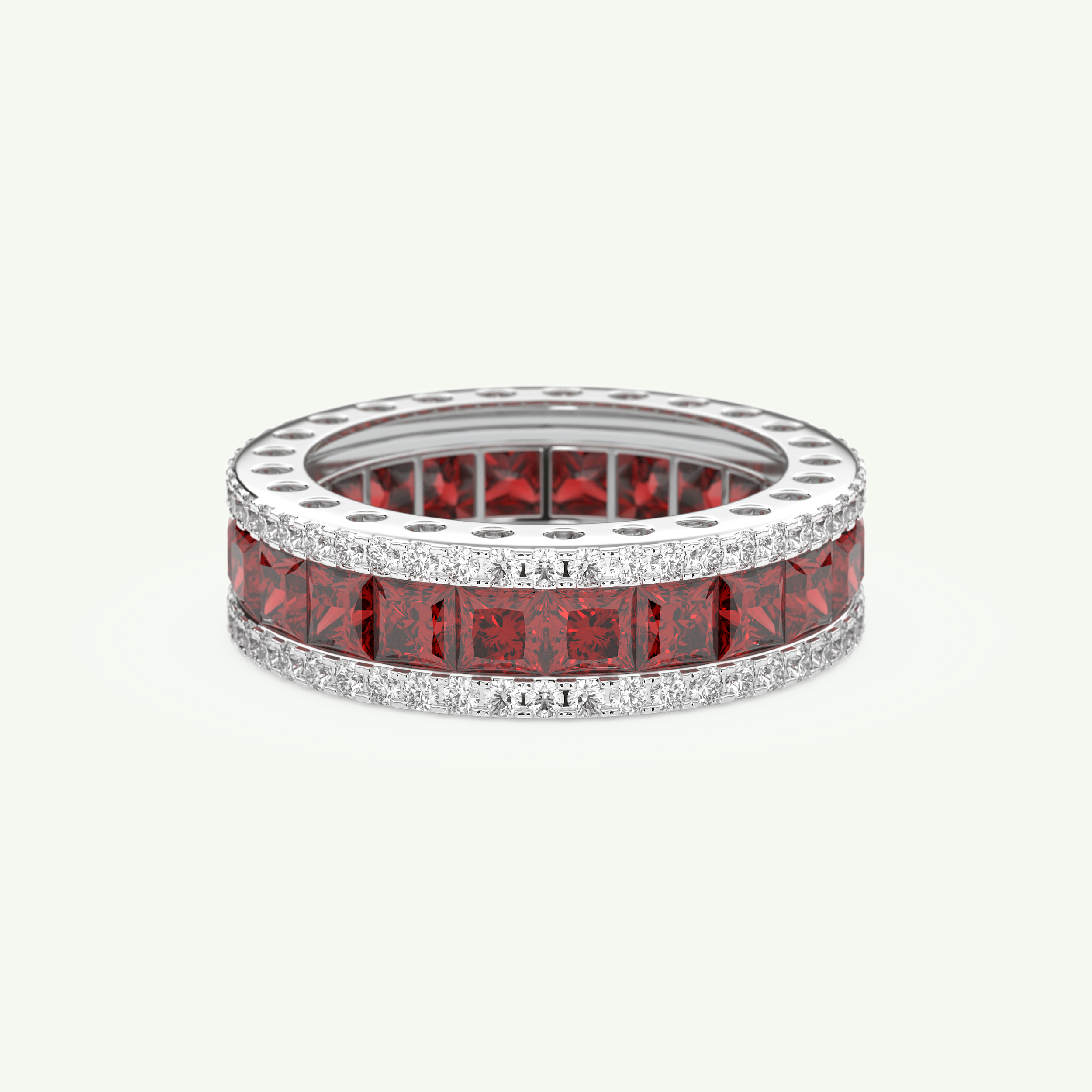 4.52 TCW Princess & Round Shaped January-Garnet Birthstone Wedding Band 14
